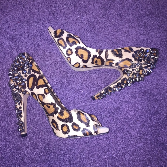 Sam Edelman Lorissa peep toe real fur heel 6 - Picture 3 of 8